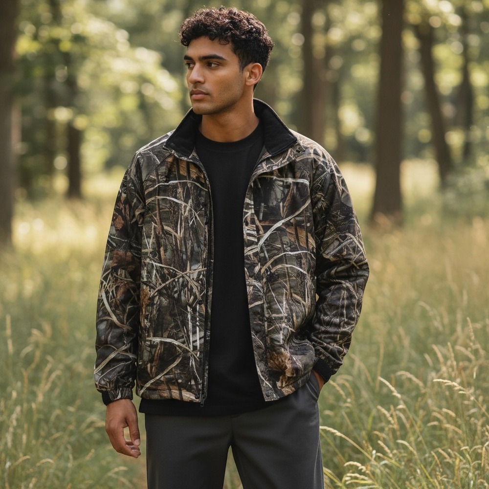 Stearns Dry Wear Mens Advantage Max-4 Camo Hunting Jacket Waterproof Size Large